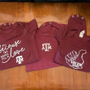 Lot of newborn/0-3 month Texas A&M Aggies Onesies